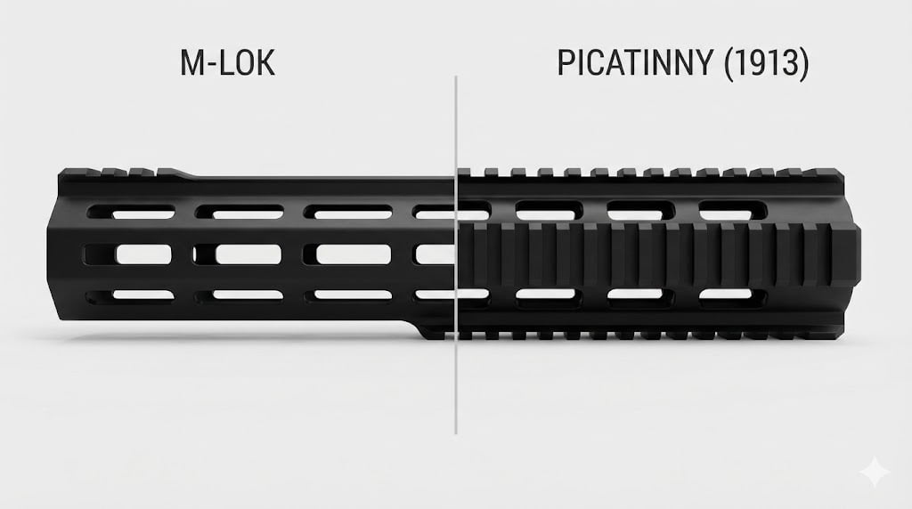 Handguard & Rail Systems: M-LOK, Picatinny, and Free-Float vs. Drop-In hero image
