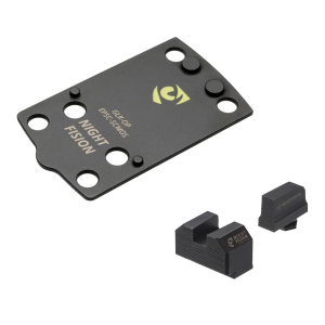 Night Fision GLK-OPBS-EPSC-43X-ZXZX Optic Plate + Black Sights Combo for Glock 43x MOS