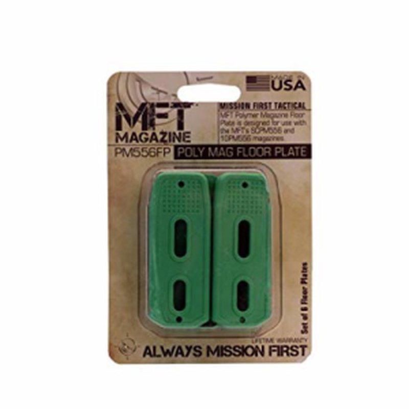 Mission First Tactical Polymer Magazine Floor Plate 6-Pack Green