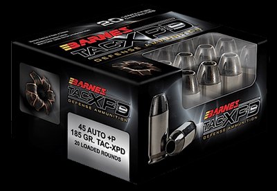 Barnes Tac-XPD .45 ACP Ammunition 185 Grain TAC XP Hollow Point