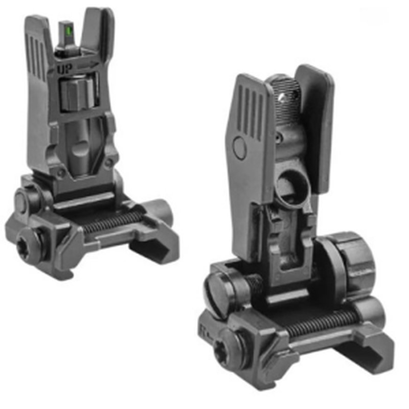 MEPROLIGHT FABS Flip Back Up Sights -Alum Blank Rear/Grn Frt