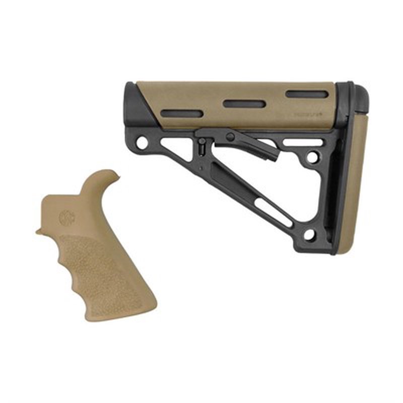 AR-15 Finger Groove Grip with Collapsible Commercial Buttstock