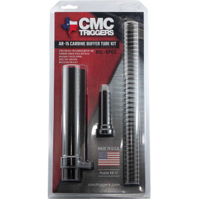 CMC Triggers 81626 Carbine Buffer Tube Kit Mil-Spec 6 Position AR-15 Black Anodized 7075-T6 Aluminum