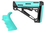 Hogue 13455 OverMolded 2-Piece Stock Kit AR-15 Collapsible Aqua Rubber