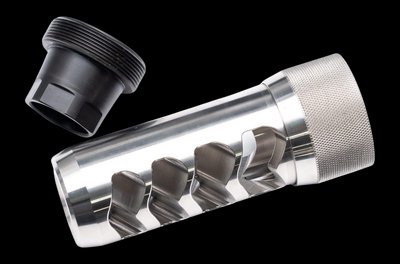 Area 419 Sidewinder Muzzle Brake .30 Caliber 5/8-24 Stainless 419-SW-30-SS-5824