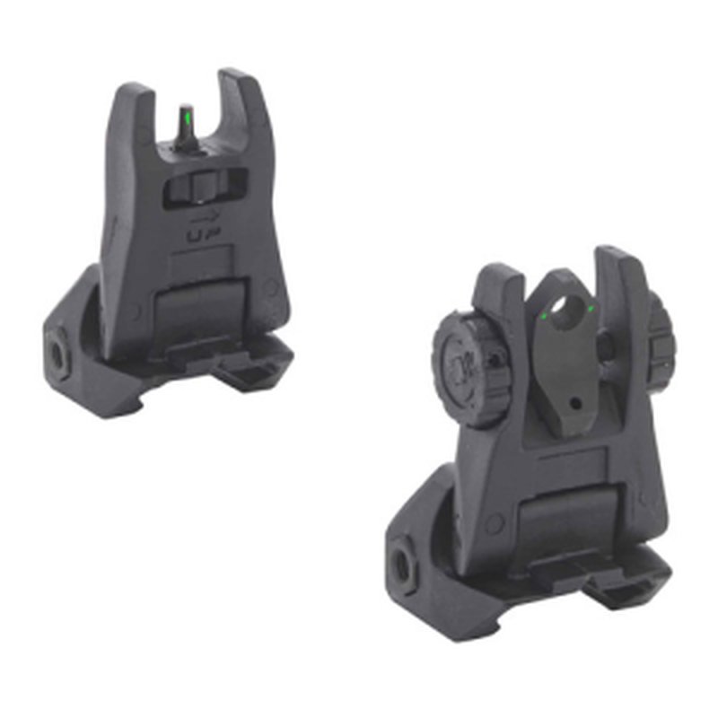 Meprolight FUBS Flip Backup Sights Tritium Green 2-Dot Rear Black