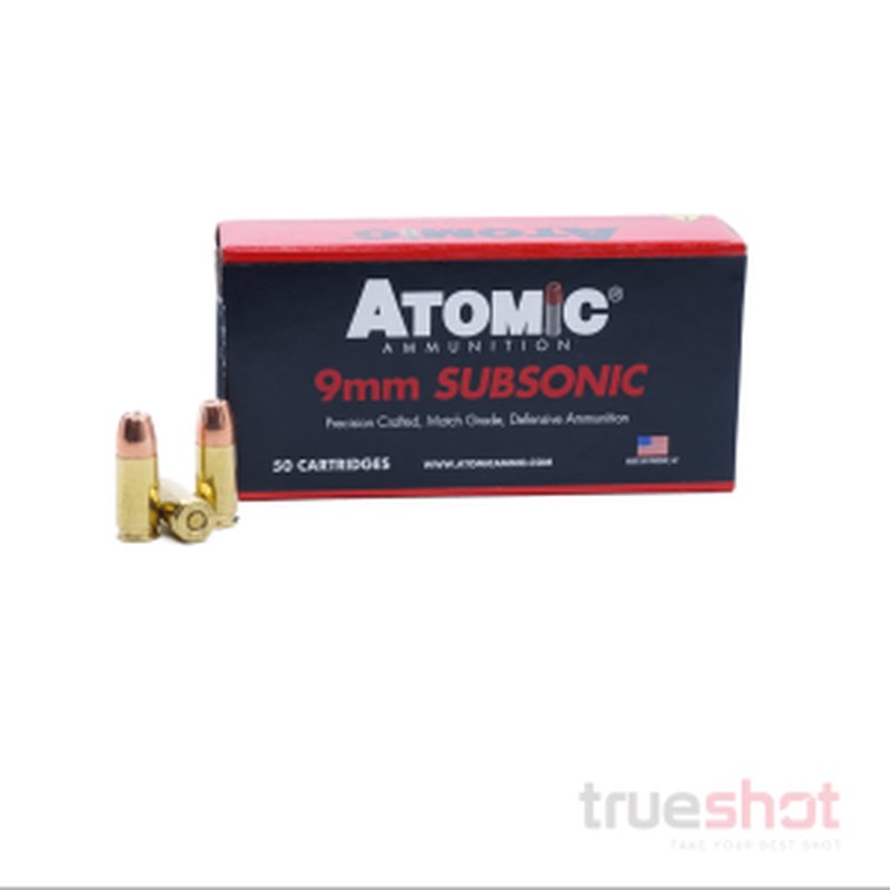 Atomic Ammo 9mm 147 Grain Subsonic Bonded HP Retail 250