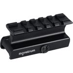Warne 6102M Red Dot Riser Picatinny For MSR Picatinny Rail Mount .805"/.985" Mount Height Black Anodized Aluminum