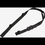 Magpul MAG513-BLK MS1 Sling made of Black Nylon Webbing with 48\"- 60\" OAL, 1.25\" W & Adjustable Two-Point Design for AR Platforms