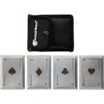 Smith & Wesson Bullseye Throwing Cards 4-Pack Stainless Steel Laser Etched