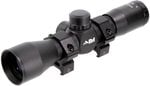 AIM Sports Inc 4X32mm Compact Rifle Scope w/ Rings, Mil-Dot Reticle