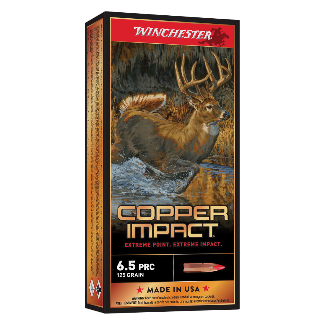 Winchester Copper Impact 6.5 PRC 125 Grain Extreme Point Lead-Free Ammo 20 Round Box