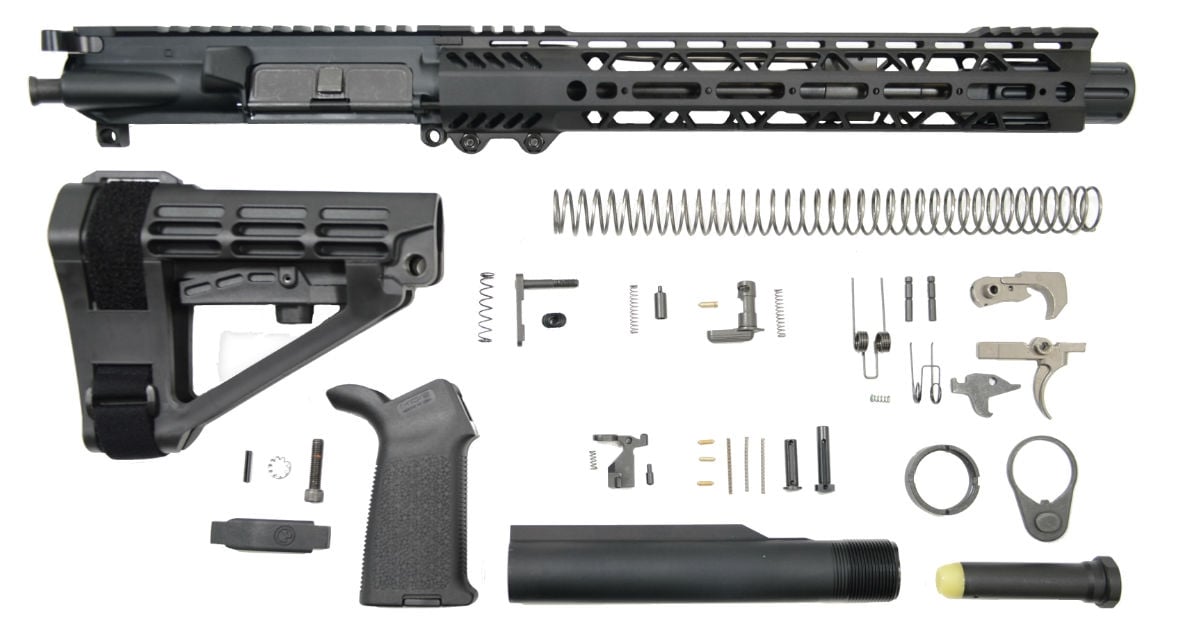 Palmetto PSA 10.5in Carbine 5.56 NATO 1/7 Nitride Slant M-Lok MOE SBA4 Pistol Kit
