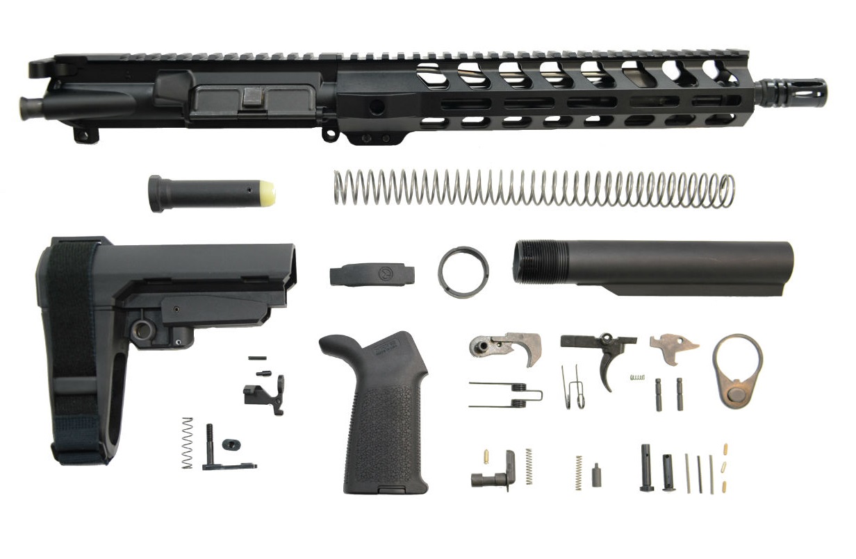 Palmetto State Armory PSA 11.5 in 5.56 1:7 Phosphate 10.5 in Lightweight M-Lok SBA3 Pistol Kit