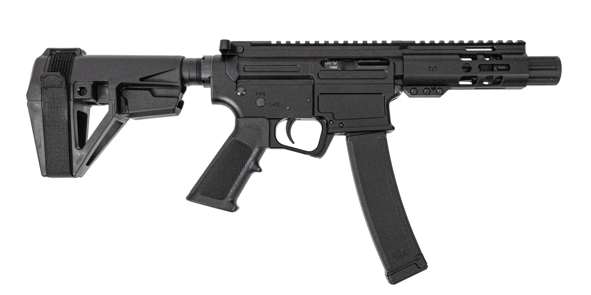 Palmetto State Armory AR-V 9mm 4" 1:10 Upper w/ 5" M-LOK Rail & SBA5