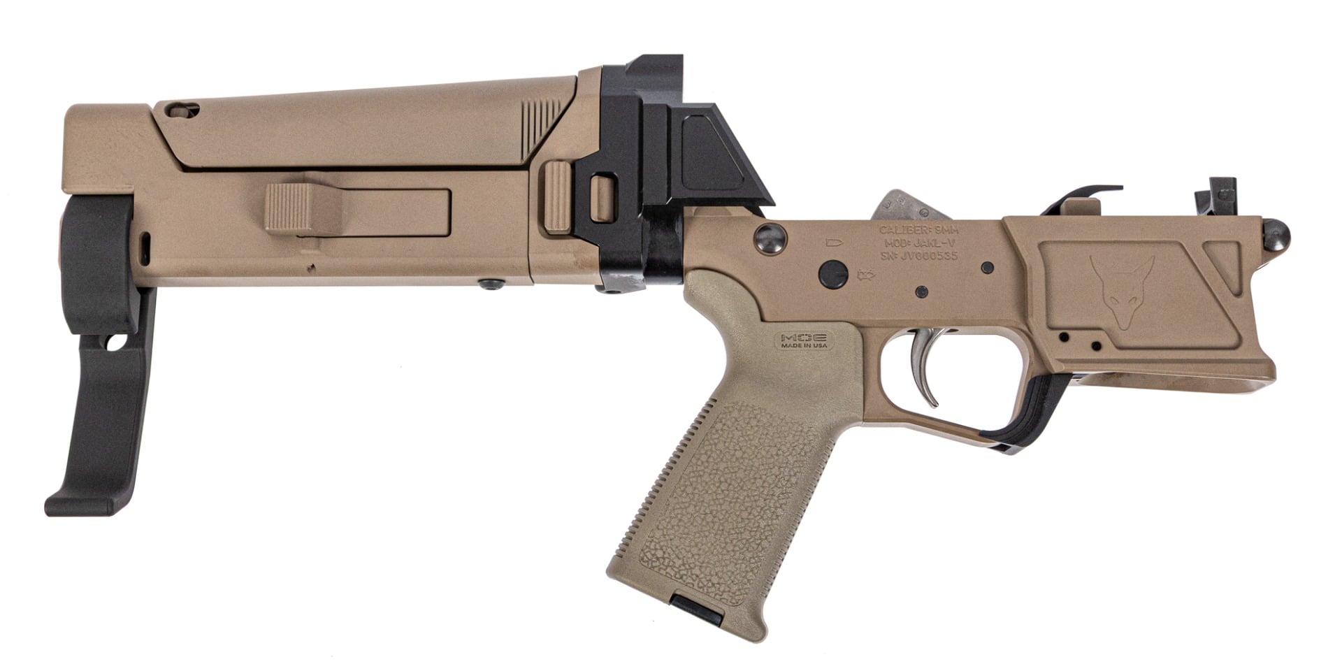 Palmetto State Armory PSA JAKL 9mm Complete Lower Receiver with F5 Brace (FDE)