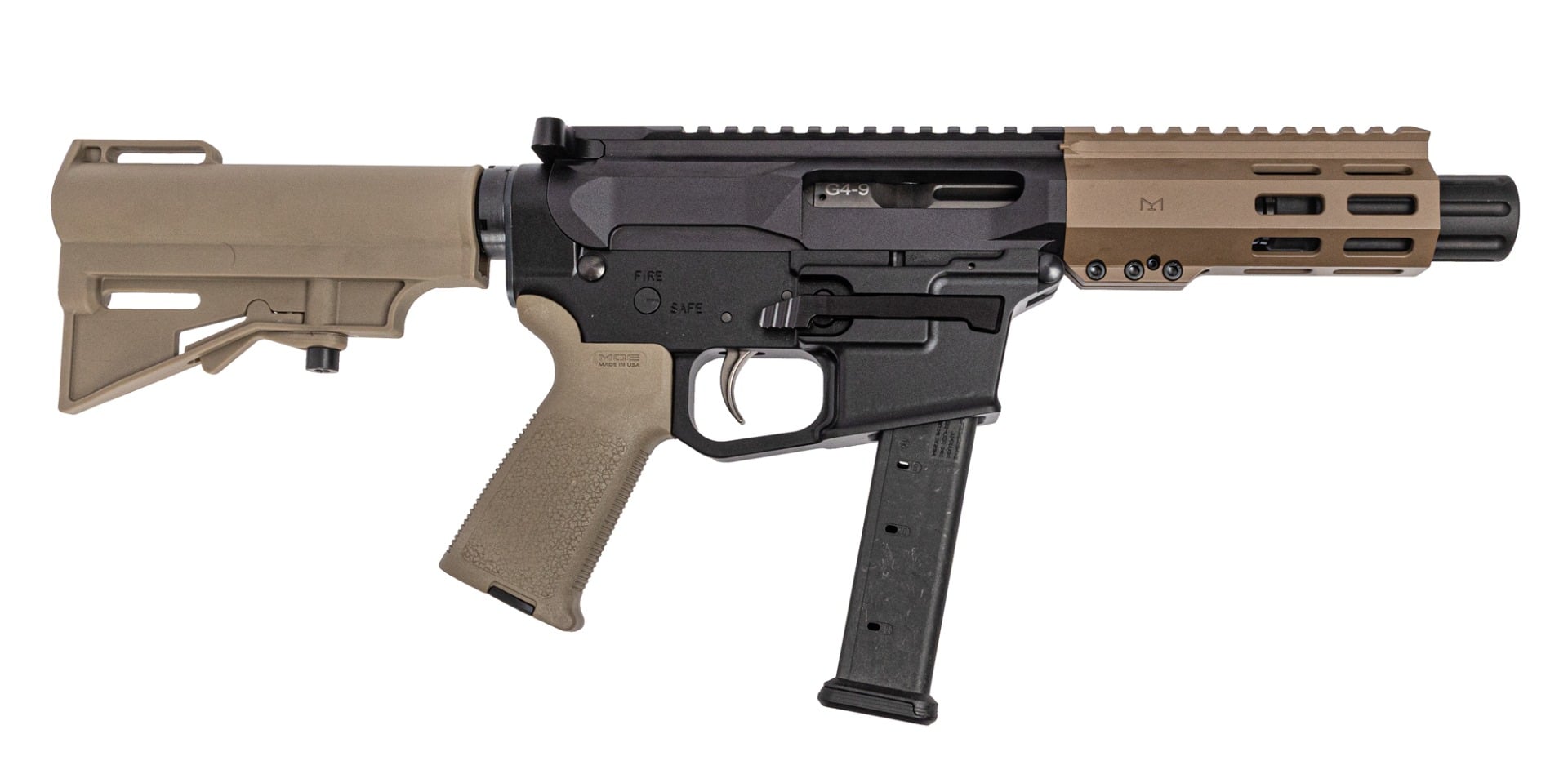 Palmetto State Armory PSA Gen4 HAR-15 Upper 9mm 4" Barrel Hex M-Lok MOE EPT FDE