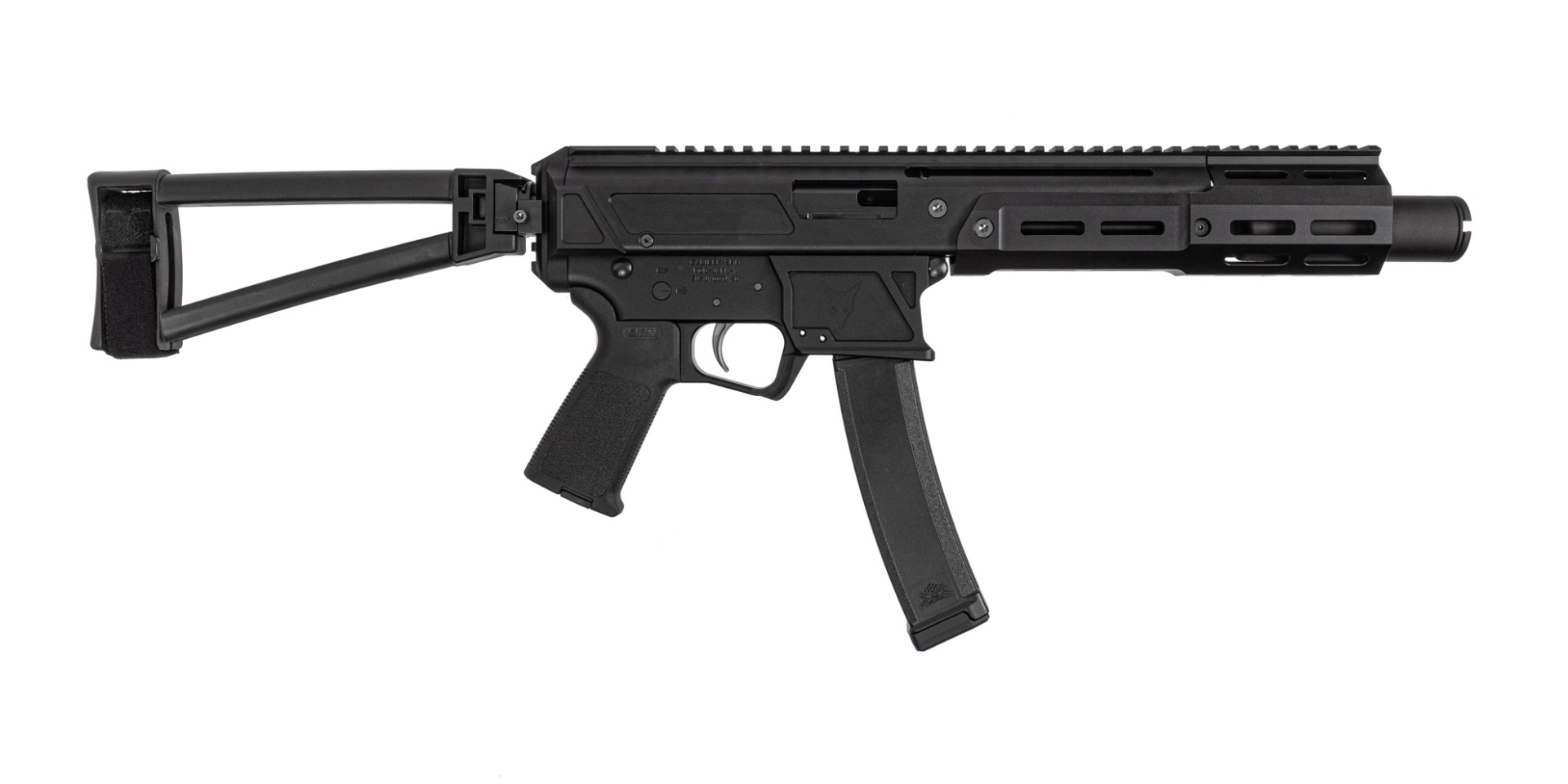 PSA JAKL 6.5" 9mm SD Pistol, Black w/ Triangle Brace