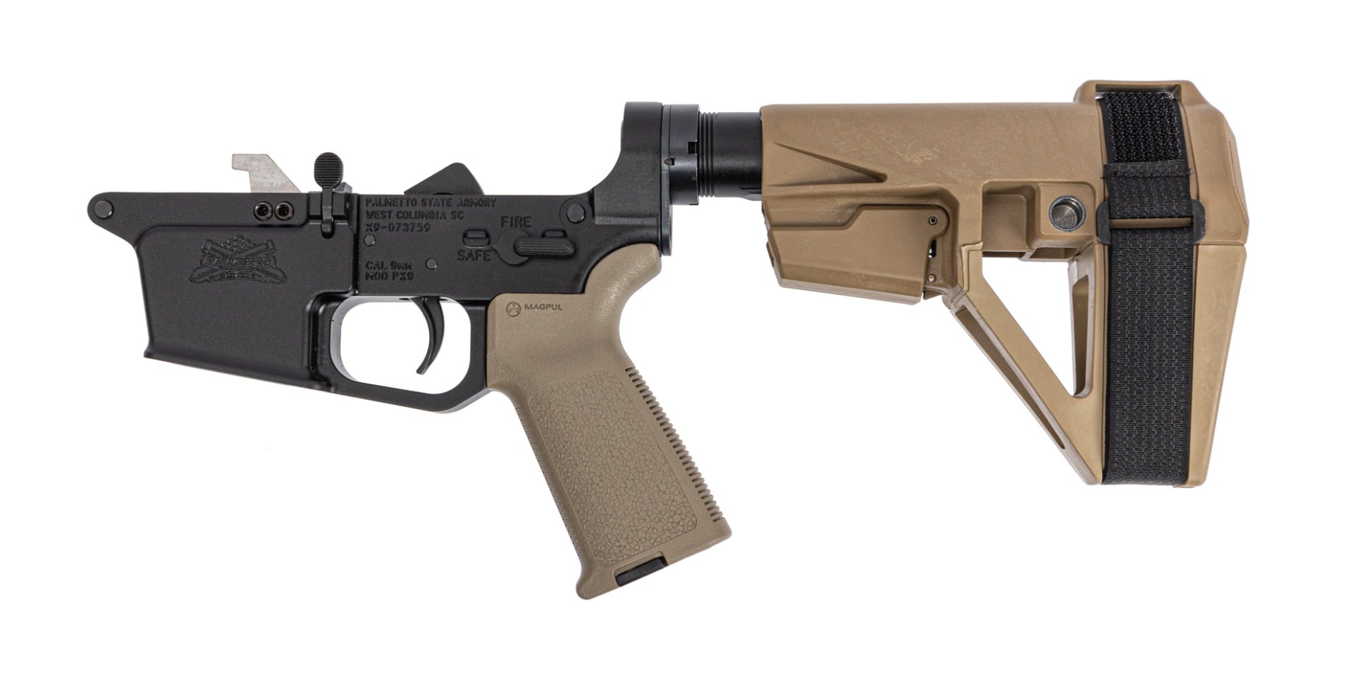Palmetto State Armory PX9 MOE Complete Pistol Lower Brace 9mm AR-9 FDE