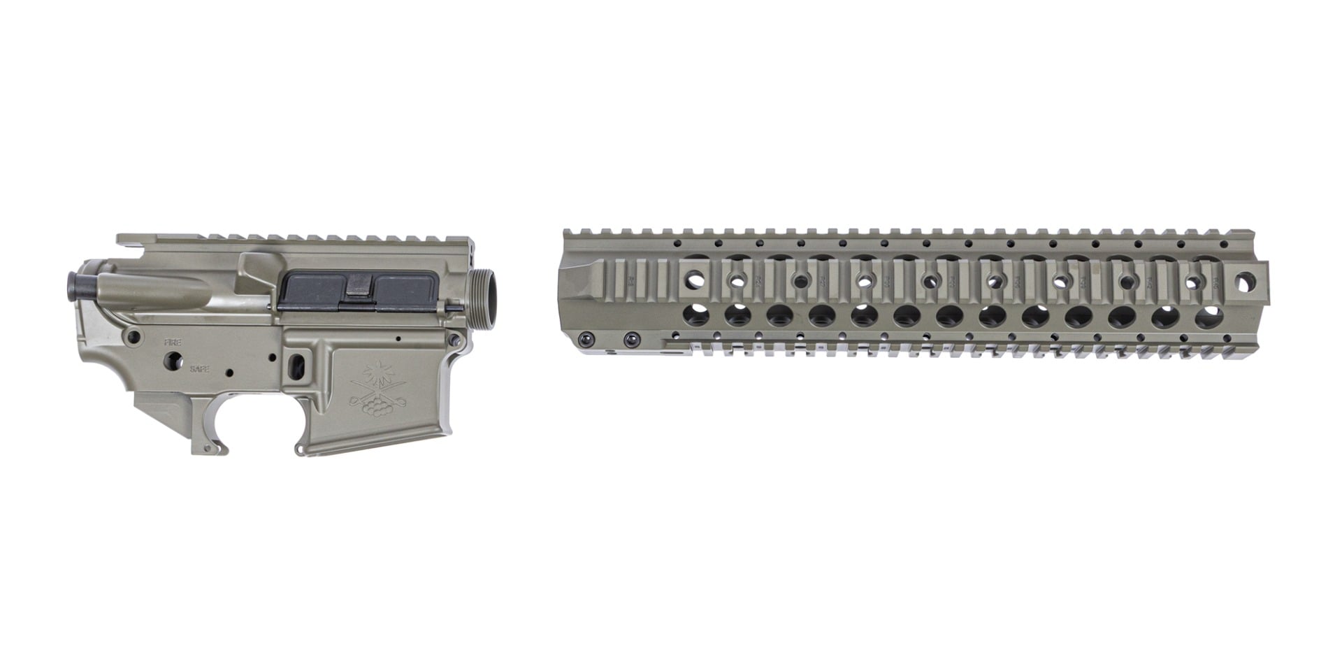 Palmetto State Armory Sabre-15 Builder Set 13" Quad Rail Upper & Lower Moss Green