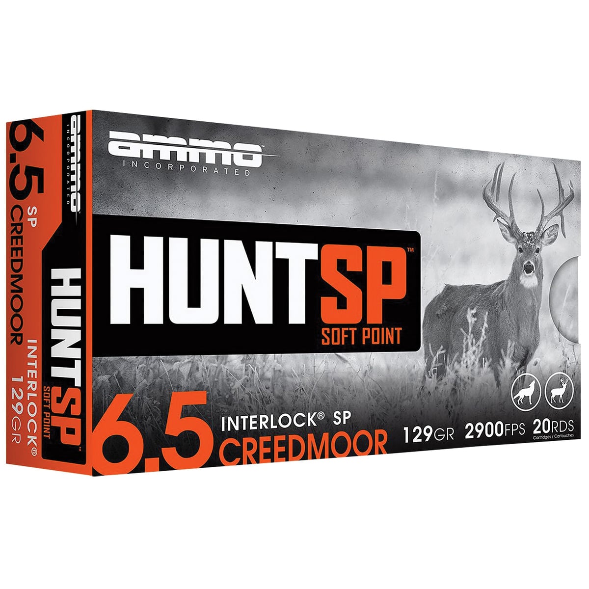 Ammo Inc Hunt 6.5 Creedmoor 129gr SP Rifle Ammunition 20 Rounds
