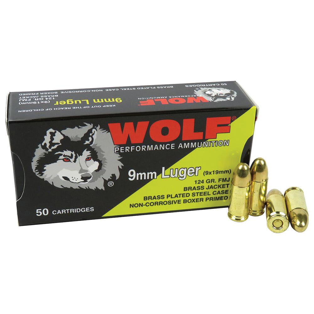 Wolf Performance 9mm 124 Grain FMJ 50rd Ammunition